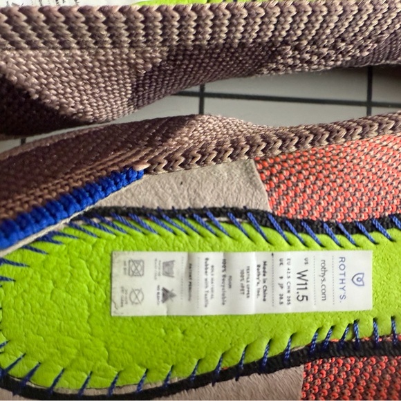 Rothy's 11.5 Camouflage with orange stripe points - Picture 5 of 6